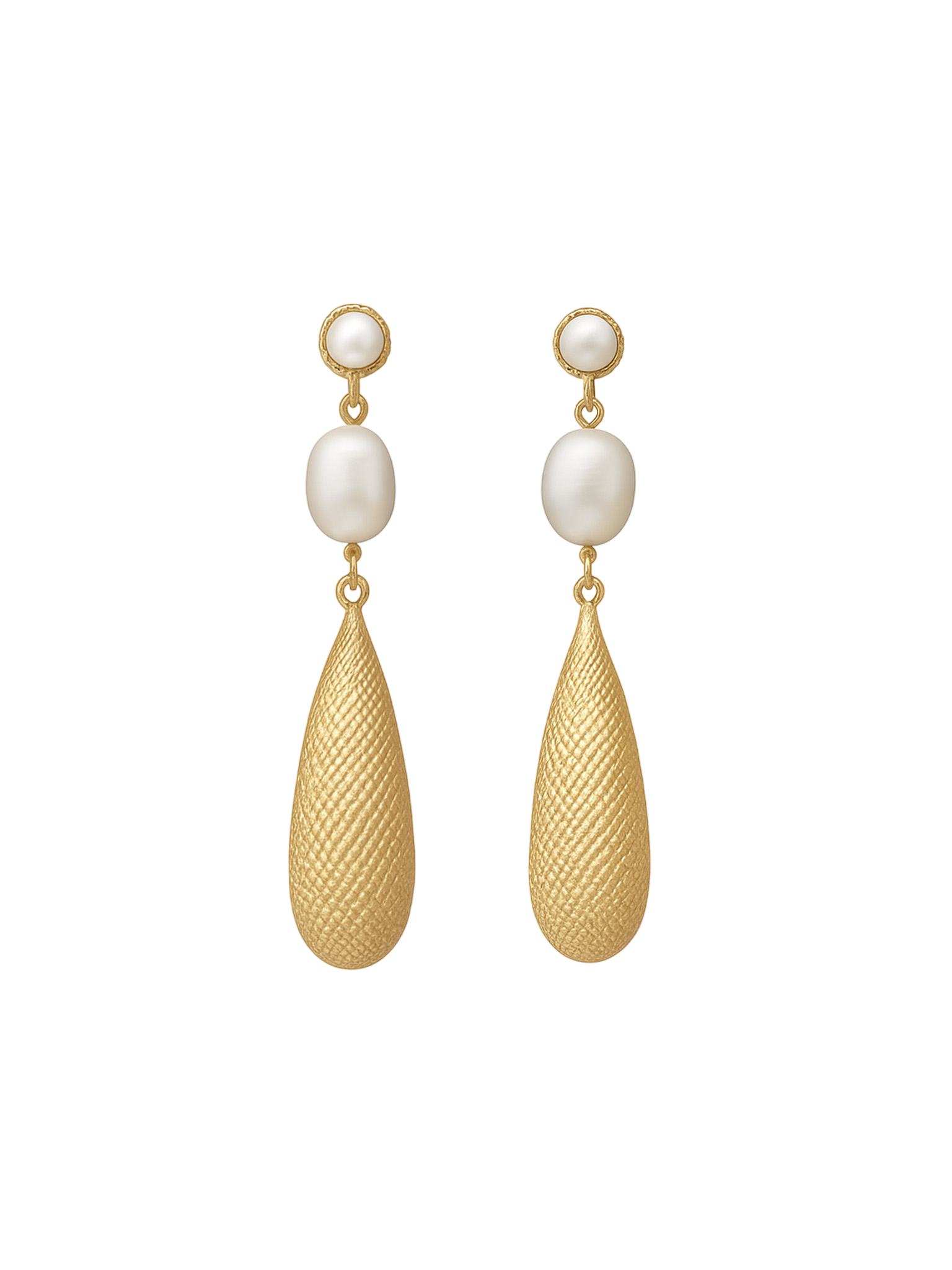 Ava pearl earrings gold